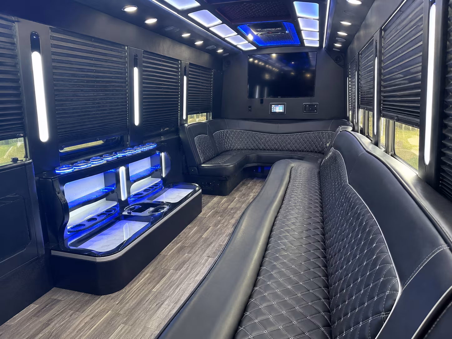 Winston Salem Bachelor & Bachelorette Transportation party bus interior