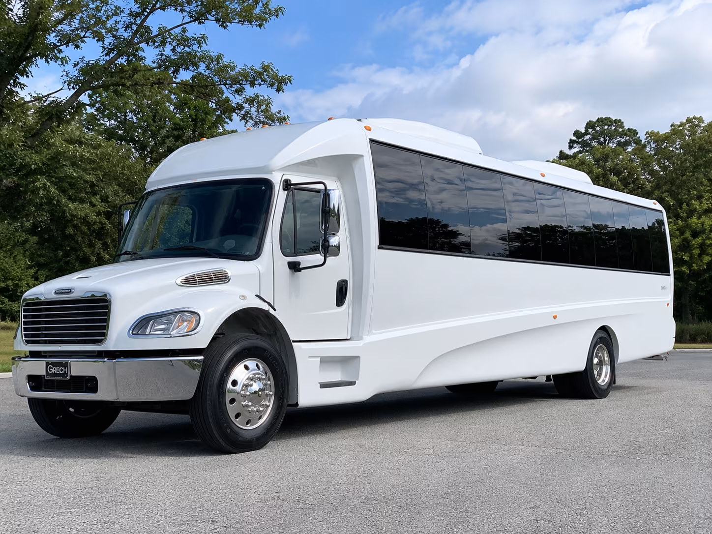 Winston Salem Birthday, Sweet 16, & Quinceañera Transportation party bus exterior