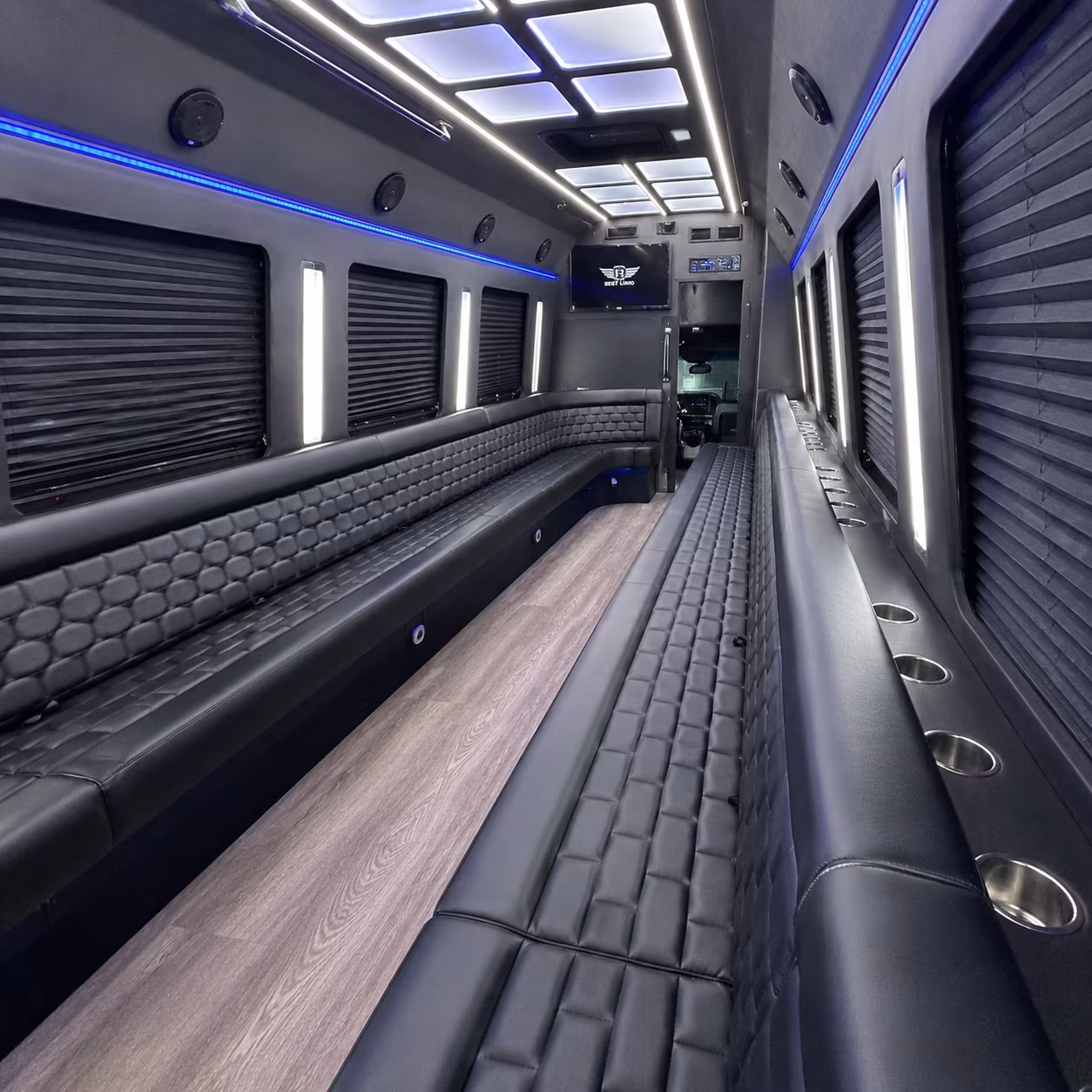 Winston Salem Private Event Transportation party bus interior