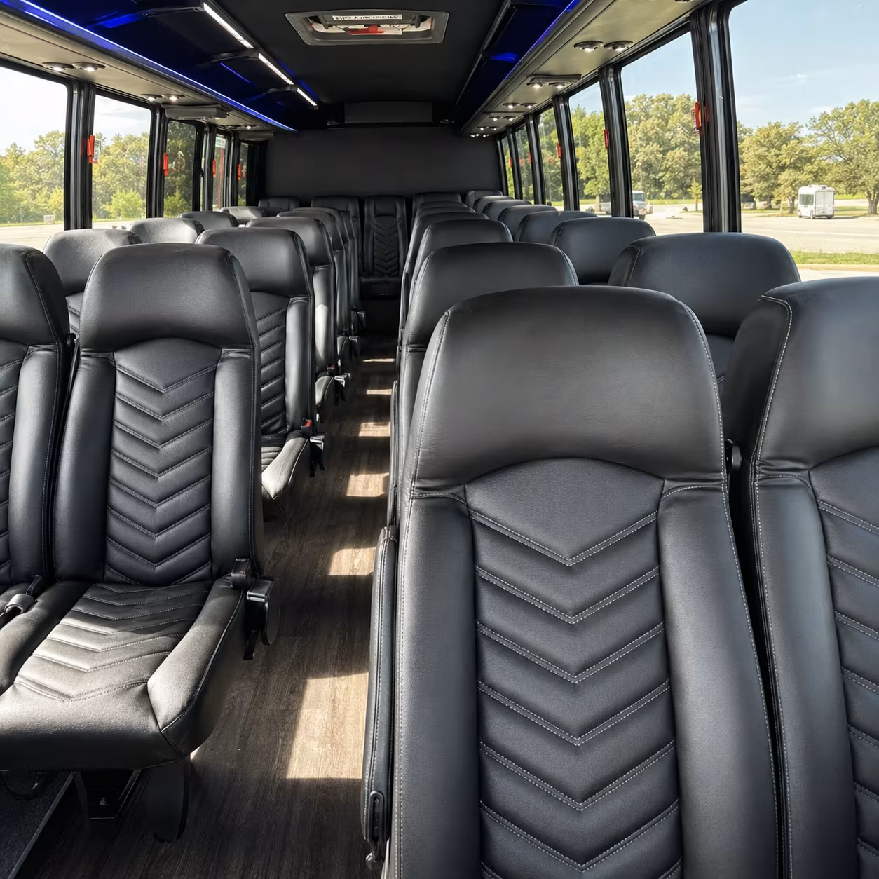 Winston Salem School Event Transportation party bus exterior