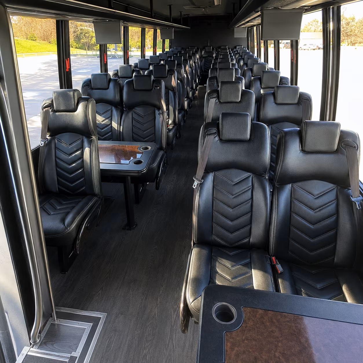 Winston Salem School Event Transportation party bus interior