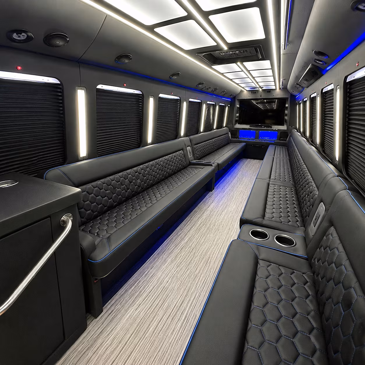 Winston Salem Sporting Event Transportation party bus interior
