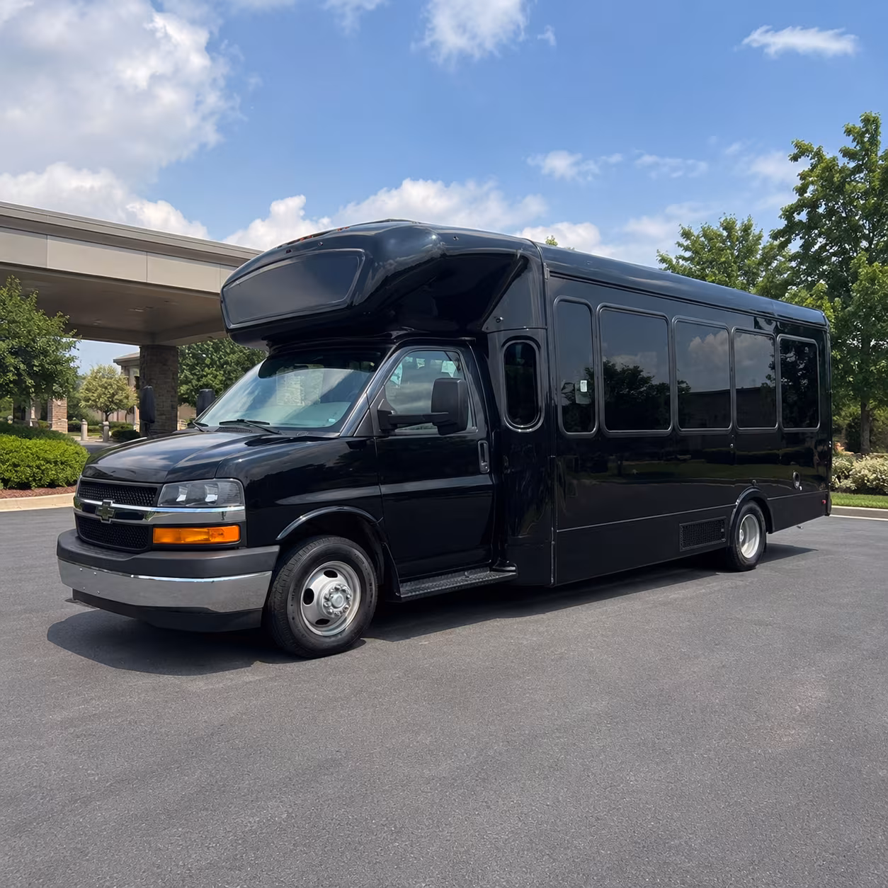 Winston Salem Wedding Transportation party bus exterior