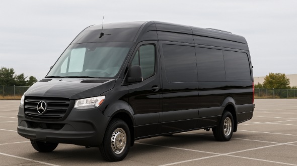 Exterior of Winston Salem Party Bus Company's 14 Passenger Sprinter Limousine in Charlotte