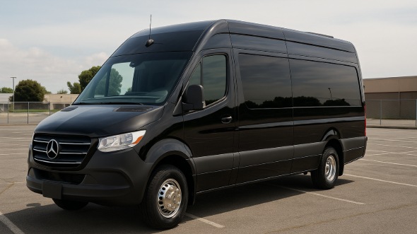 Exterior of Winston Salem Party Bus Company's 14 Passenger Sprinter Limousine in Durham