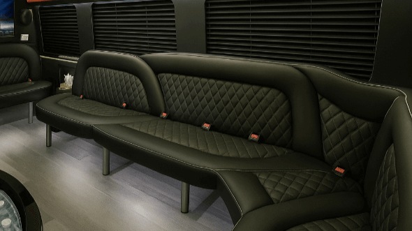 Interior of Winston Salem Party Bus Company's 15 Passenger Party Bus in Durham