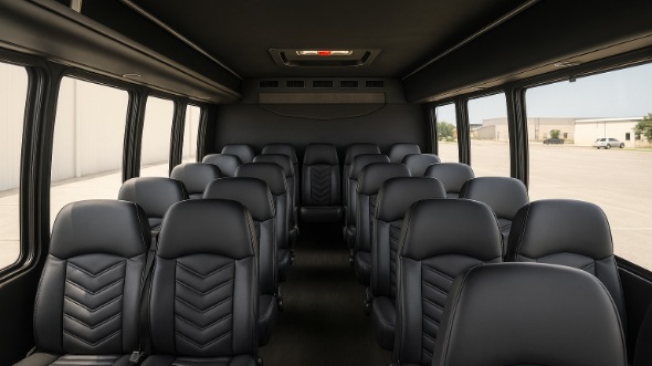 Interior of Winston Salem Party Bus Company's 25 Passenger Mini Bus in Winston Salem