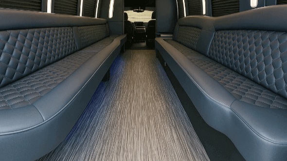 Interior of Winston Salem Party Bus Company's 28 Passenger Party Bus in Greensboro