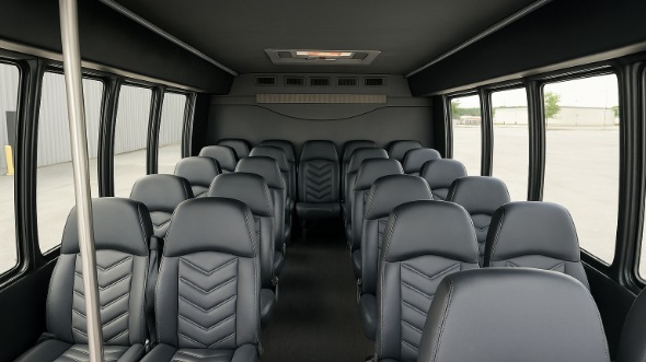 Interior of Winston Salem Party Bus Company's 35 Passenger Mini Bus in Winston Salem