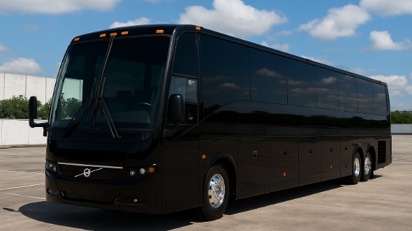 Exterior of Winston Salem Party Bus Company's 45 Passenger Charter Bus in Winston Salem