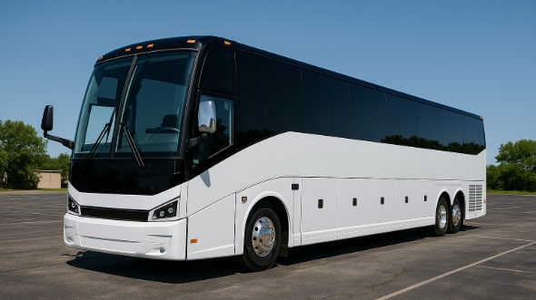 Exterior of Winston Salem Party Bus Company's 46 Passenger Charter Bus in Winston Salem