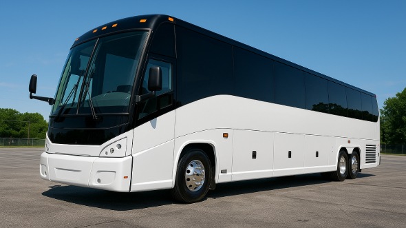 Exterior of Winston Salem Party Bus Company's 50 Passenger Party Bus in Burlington