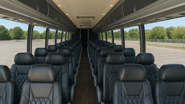 Interior of Winston Salem Party Bus Company's ADA Charter Bus in Winston Salem