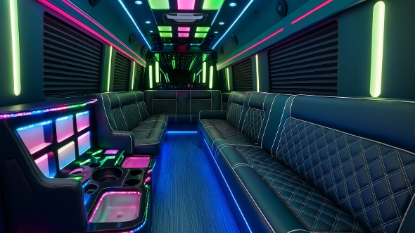winston salem 40 passenger party bus interior